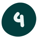 Wild Muse Wellness logo with a stylized number 4 in white on a dark teal background.