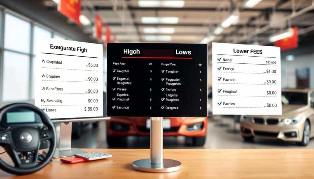 comparing dealership fees