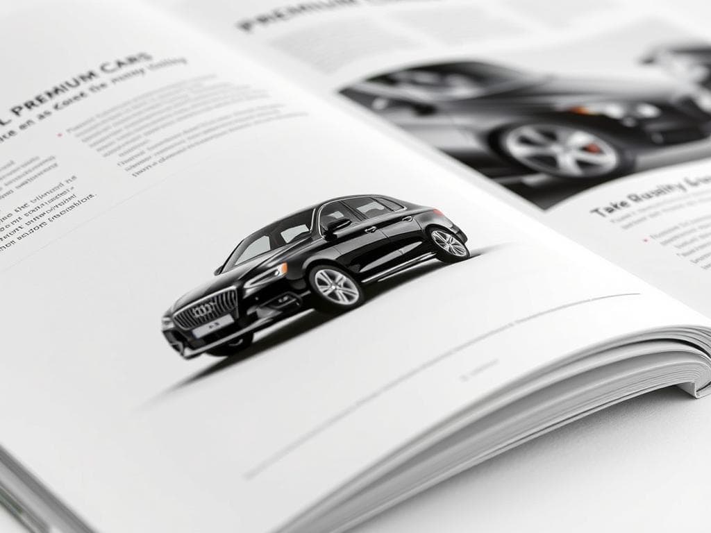 Creative car print advertisement in a magazine showing minimalist design