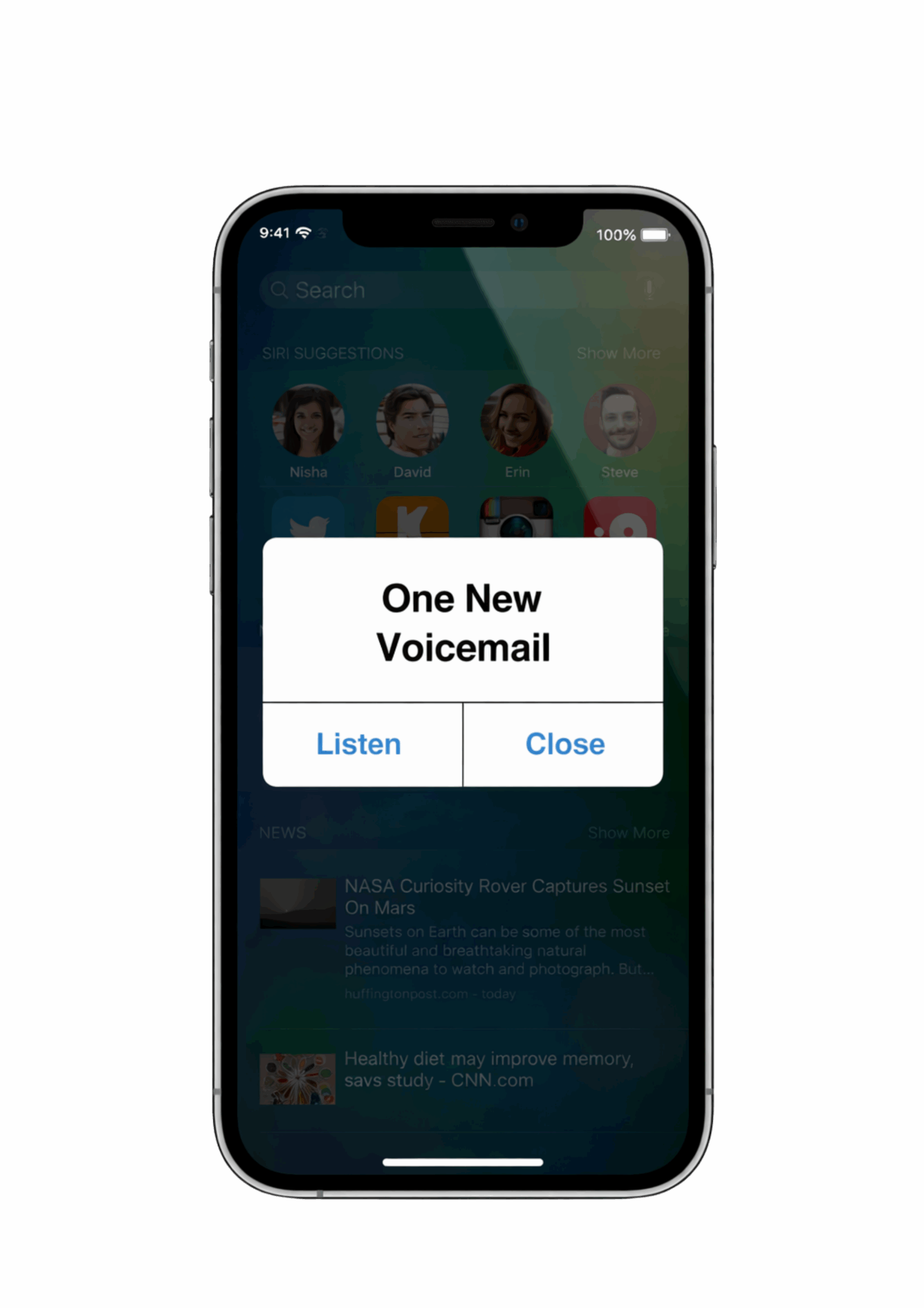 Ringless Voicemail Phone Drop Notification on Mobile Device