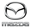 Chrome Mazda emblem with stylized M inside oval, bold metallic MAZDA lettering underneath; transparent backgroundโideal for automotive branding by Willowood Ventures.