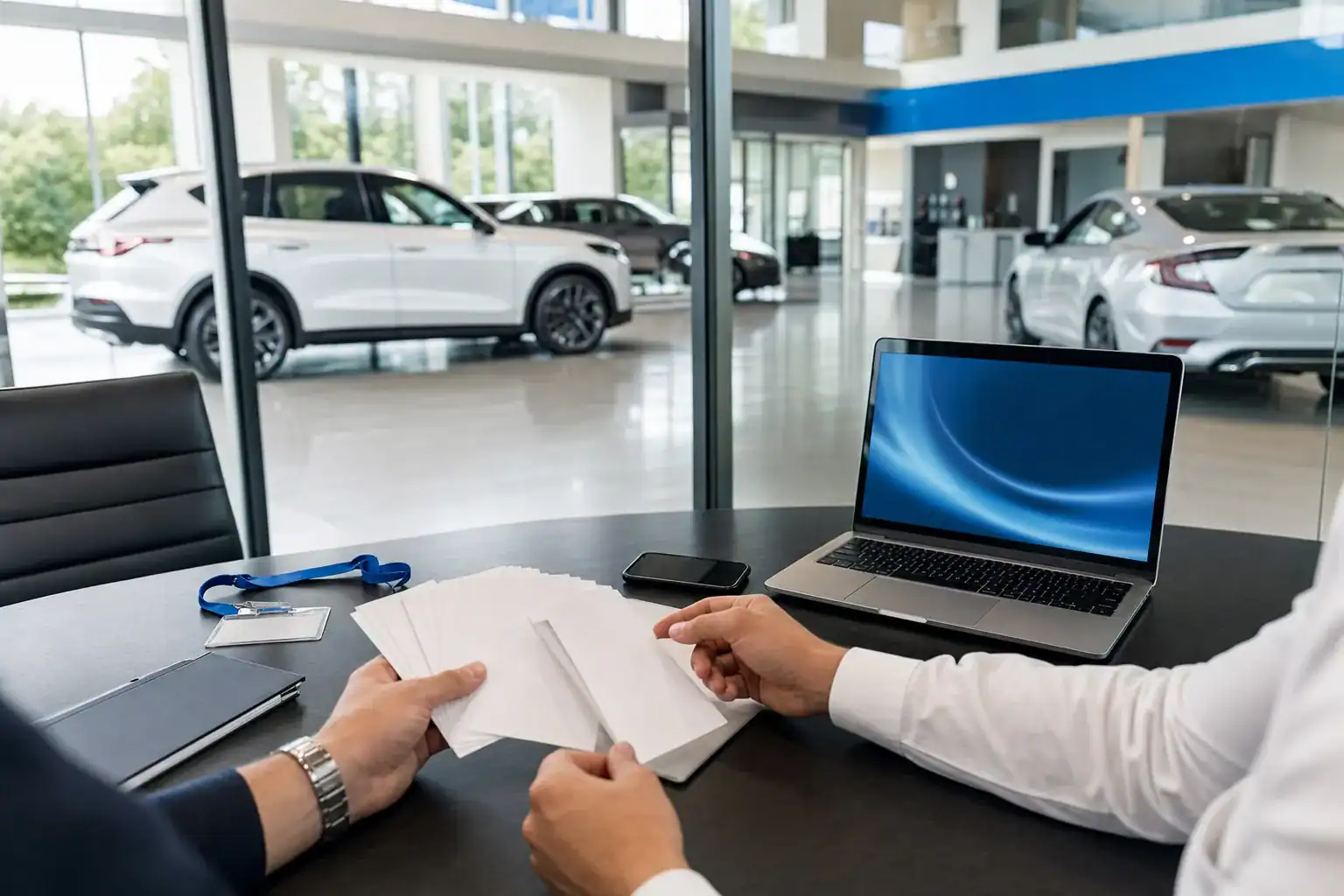 Car dealership marketing branding displayed on a mobile device for Willowood Ventures