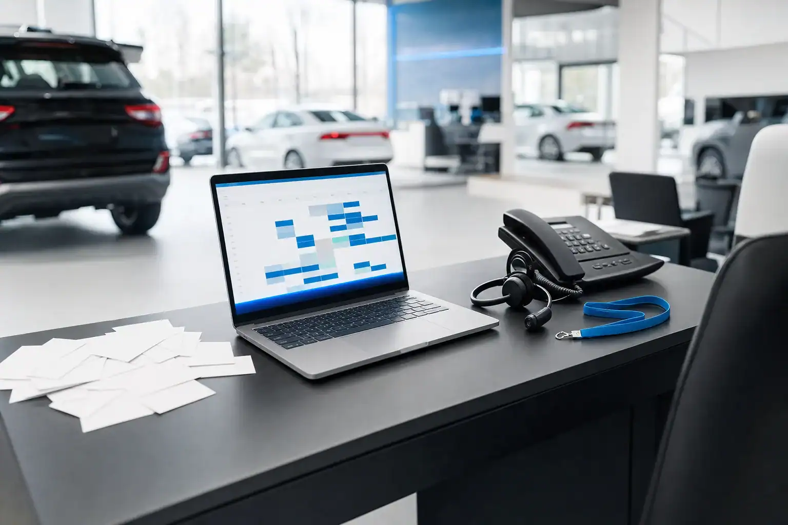 Dealership showroom illustrating lead provider vs appointment provider for car dealers