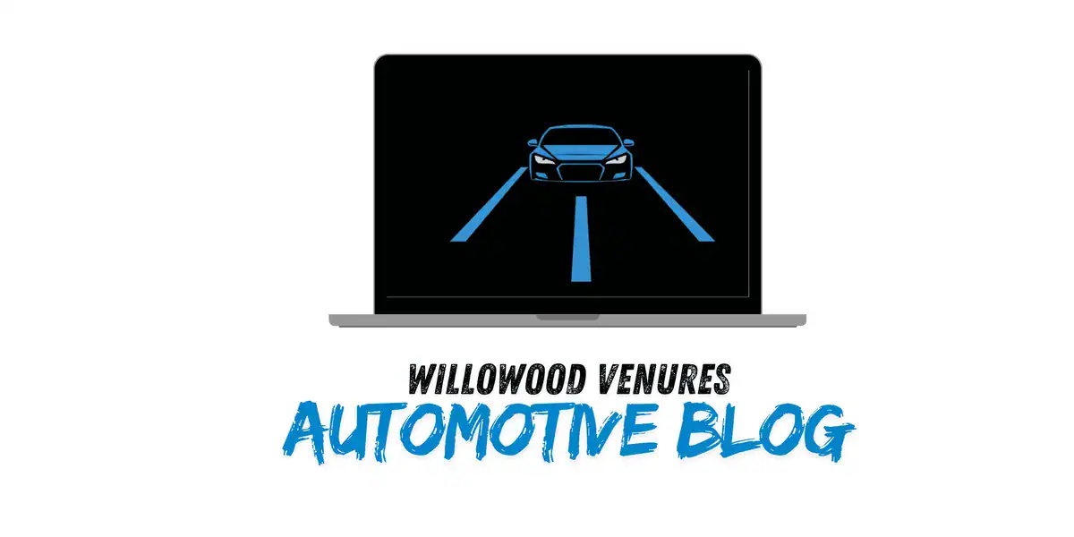 Blue car navigation system showing lane assistance on a computer screen for automotive technology.