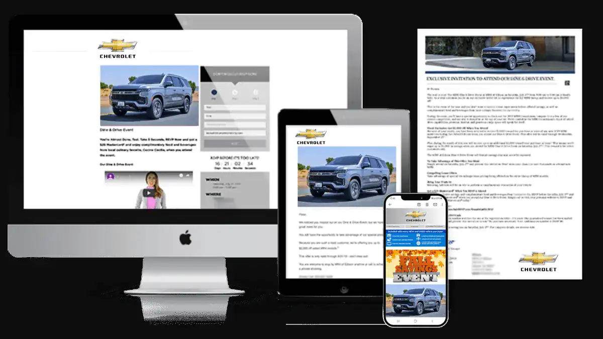 Chevrolet vehicle image for automotive marketing; Chevrolet SUV used in digital advertising campaigns.