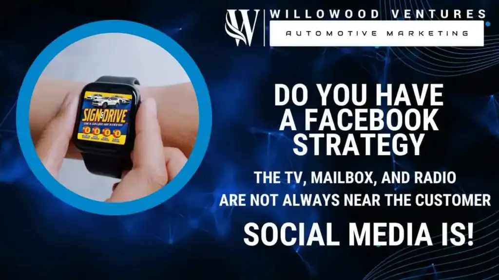 Smartwatch displaying car dealership promotion for automotive marketing strategies.