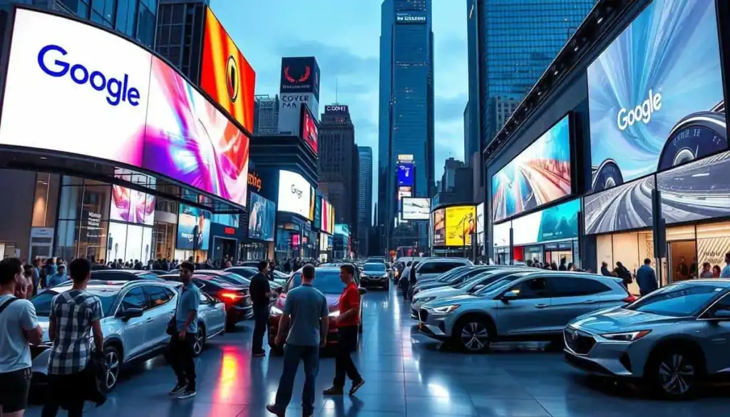 Google advertising digital signage in Times Square New York.