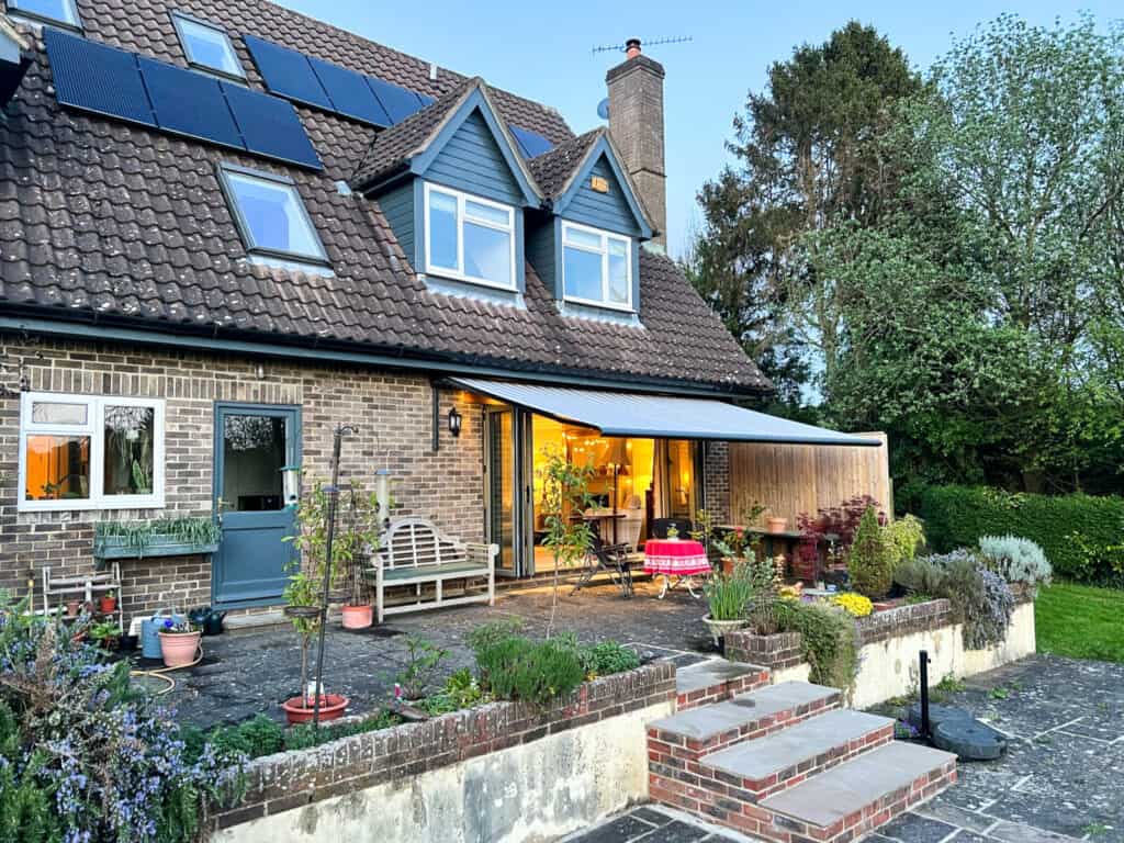 Motorised awning with integrated lighting in Ropley Hampshire