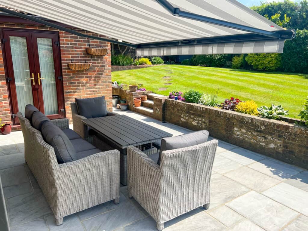 Patio awning in Hampshire