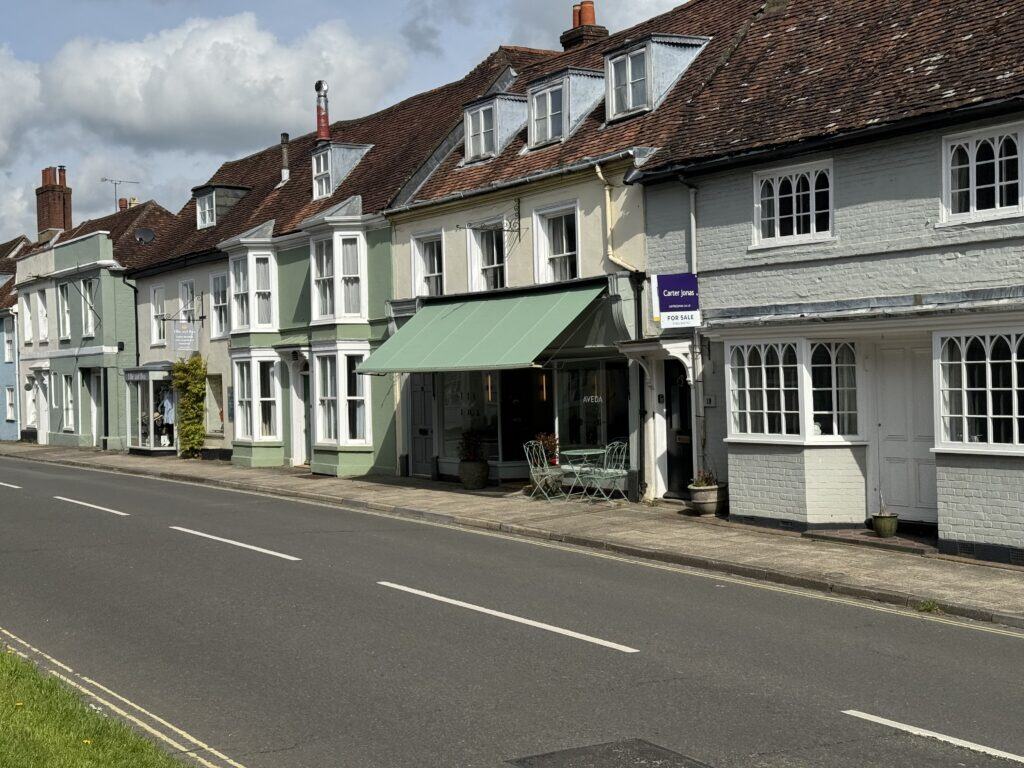 commercial shop front awning to a hair salon in Alresford hampshire