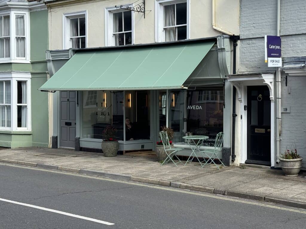 commercial shop front awning in Alresford hampshire