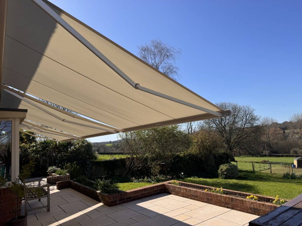 Weinor motorised awnings to home in Alresford Hampshire