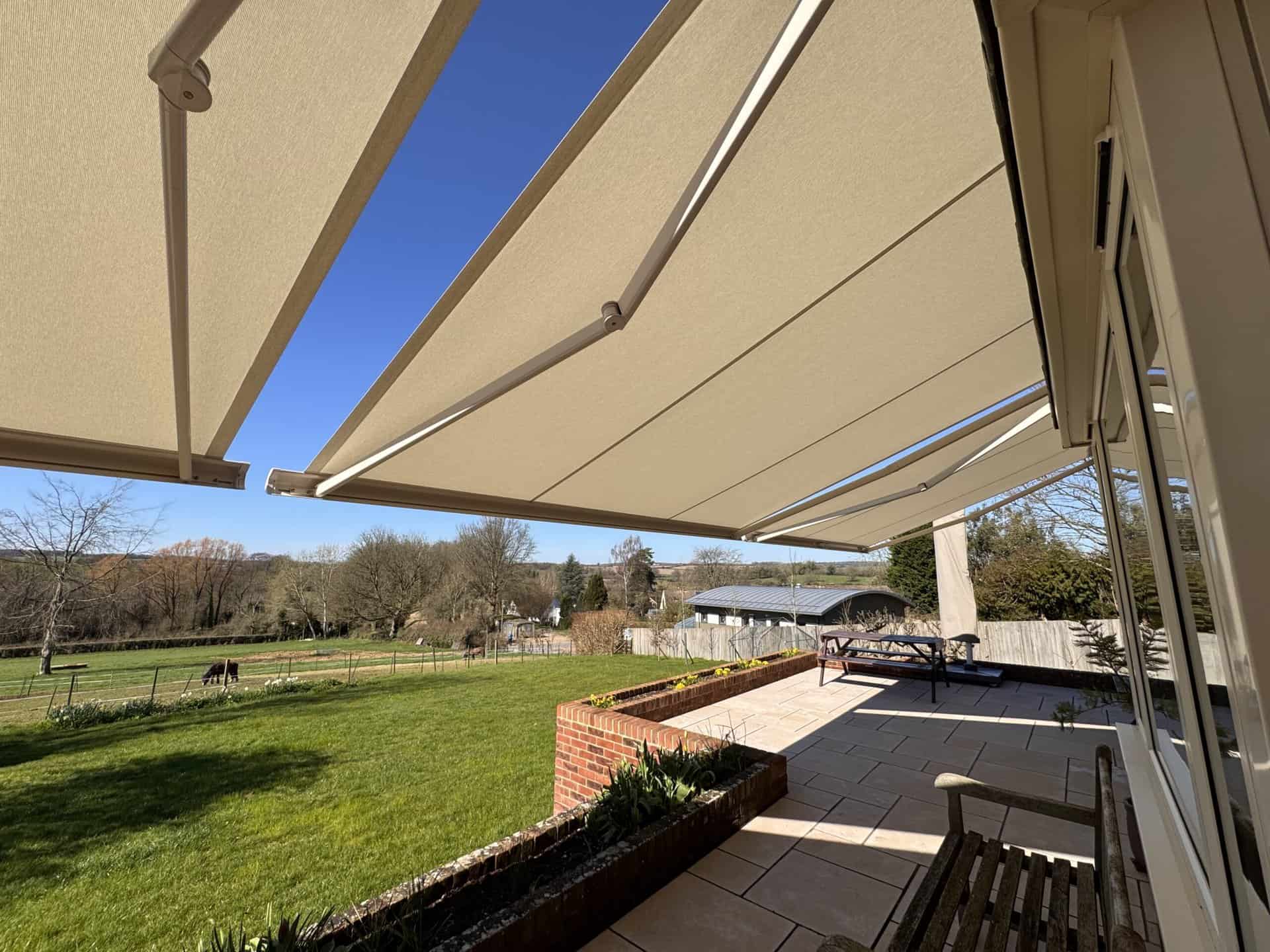 Weinor motorised awnings to home in Alresford Hampshire