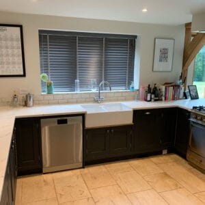 wood Venetian kitchen blinds Stockbridge hampshire