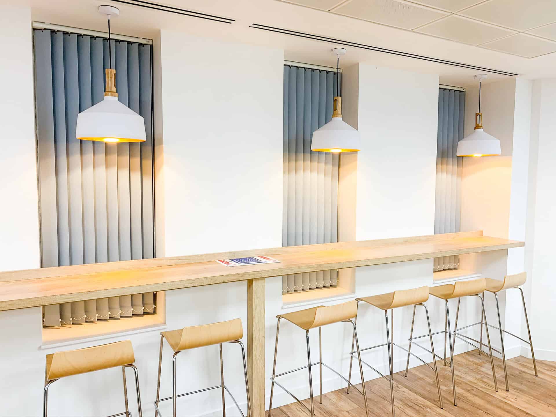 Image of vertical blinds installed in a commercial setting