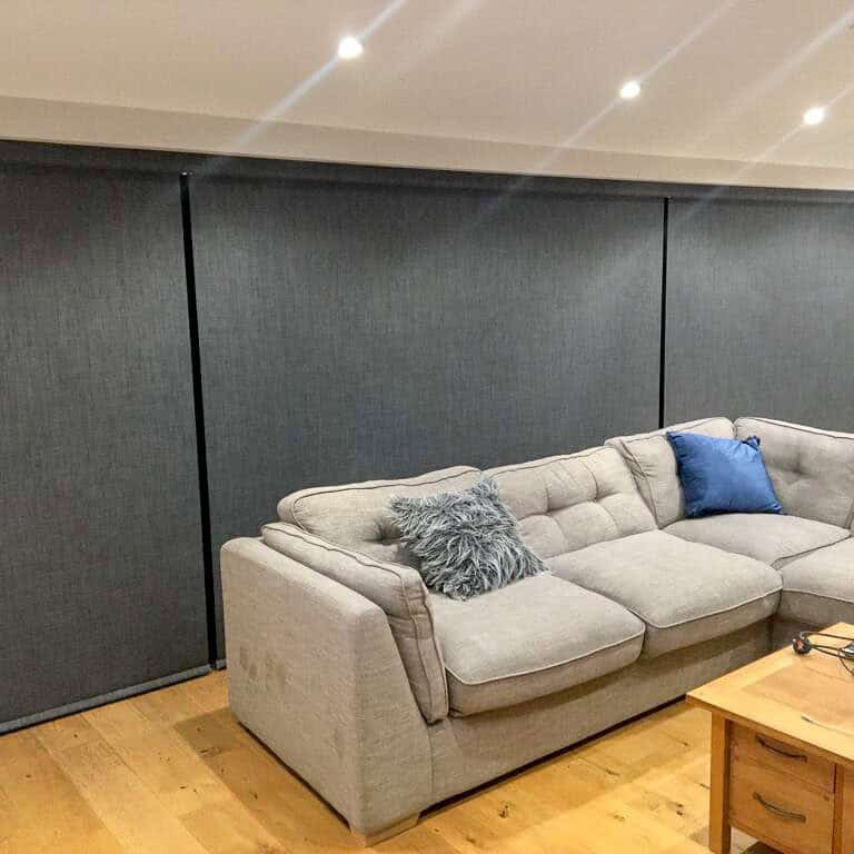 Motorised blackout roller blinds to bifold doors in Bishop's Waltham, Hampshire