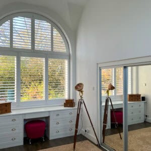 bedroom arched window shaped shutter hook Hampshire
