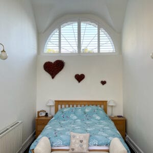 89mm Shaped Plantation Shutters Winchester Blinds and Shutters Sherfield on Loddon, Hook Hampshire 4