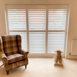 living room Full height shutters Alresford Hampshire