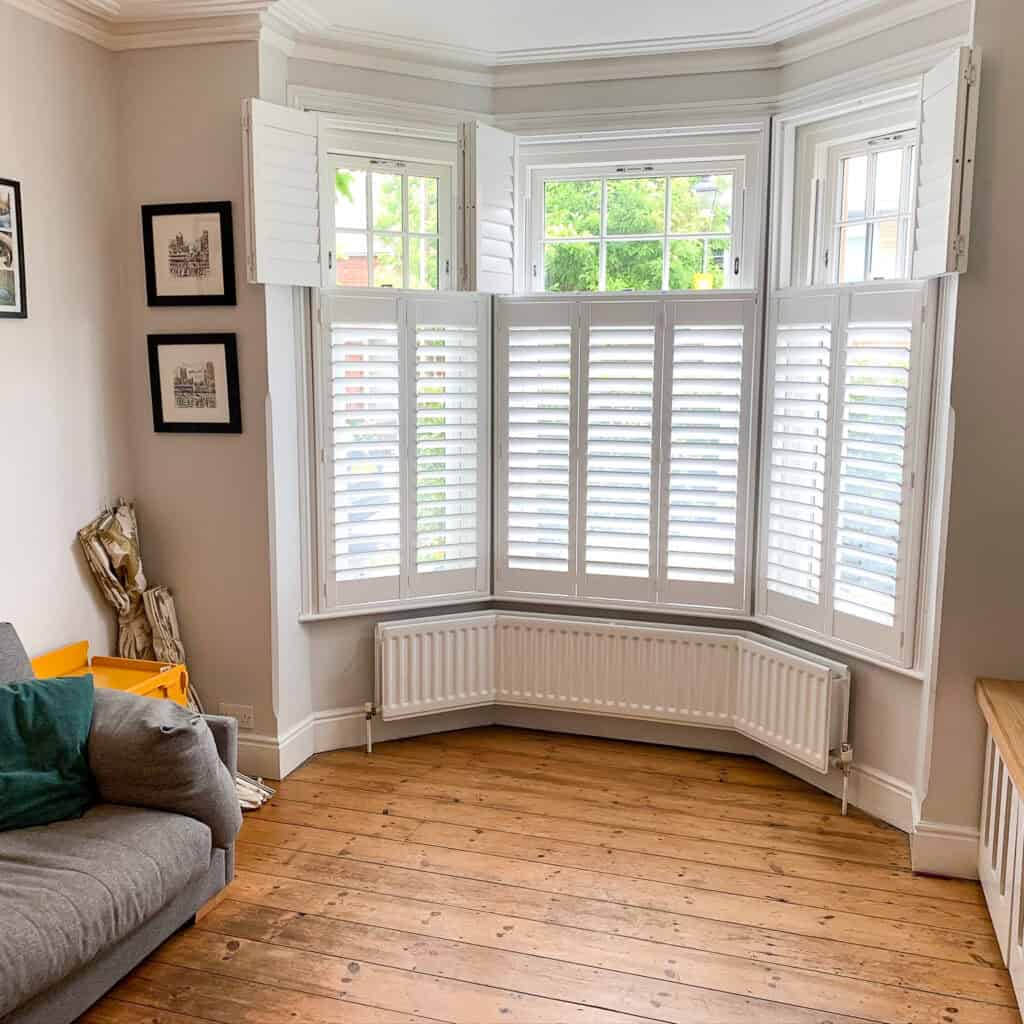 living room tier on tier shutters Winchester Hampshire