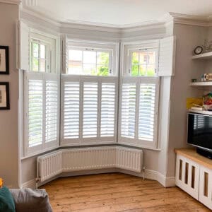 living room tier on tier shutters Winchester Hampshire