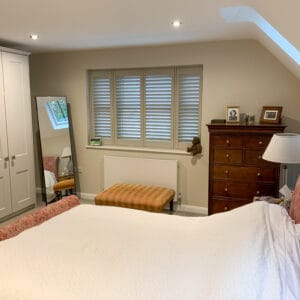 Bedroom full height shutters Itchen Abbas Hampshire
