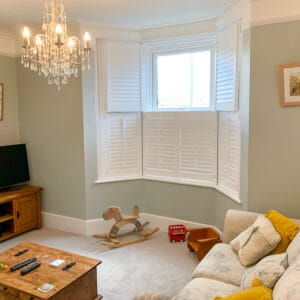 living room tier on tier shutters in Eastleigh Hampshire