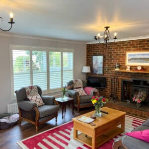 living room full height shutters Alresford Hampshire