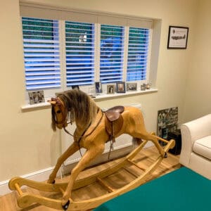 full height plantation shutters in playroom Basingstoke Hampshire