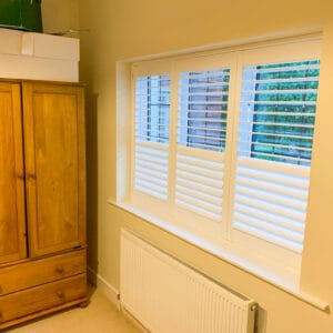 full height shutters to bedroom in Basingstoke Hampshire