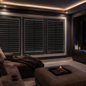 Blackout shutter solution for media room
