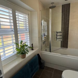 bathroom shutters installed to a new build in Hook