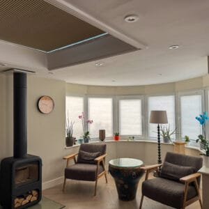 motorised pleated roof lantern blind and thermal intu blinds to family home in winchester