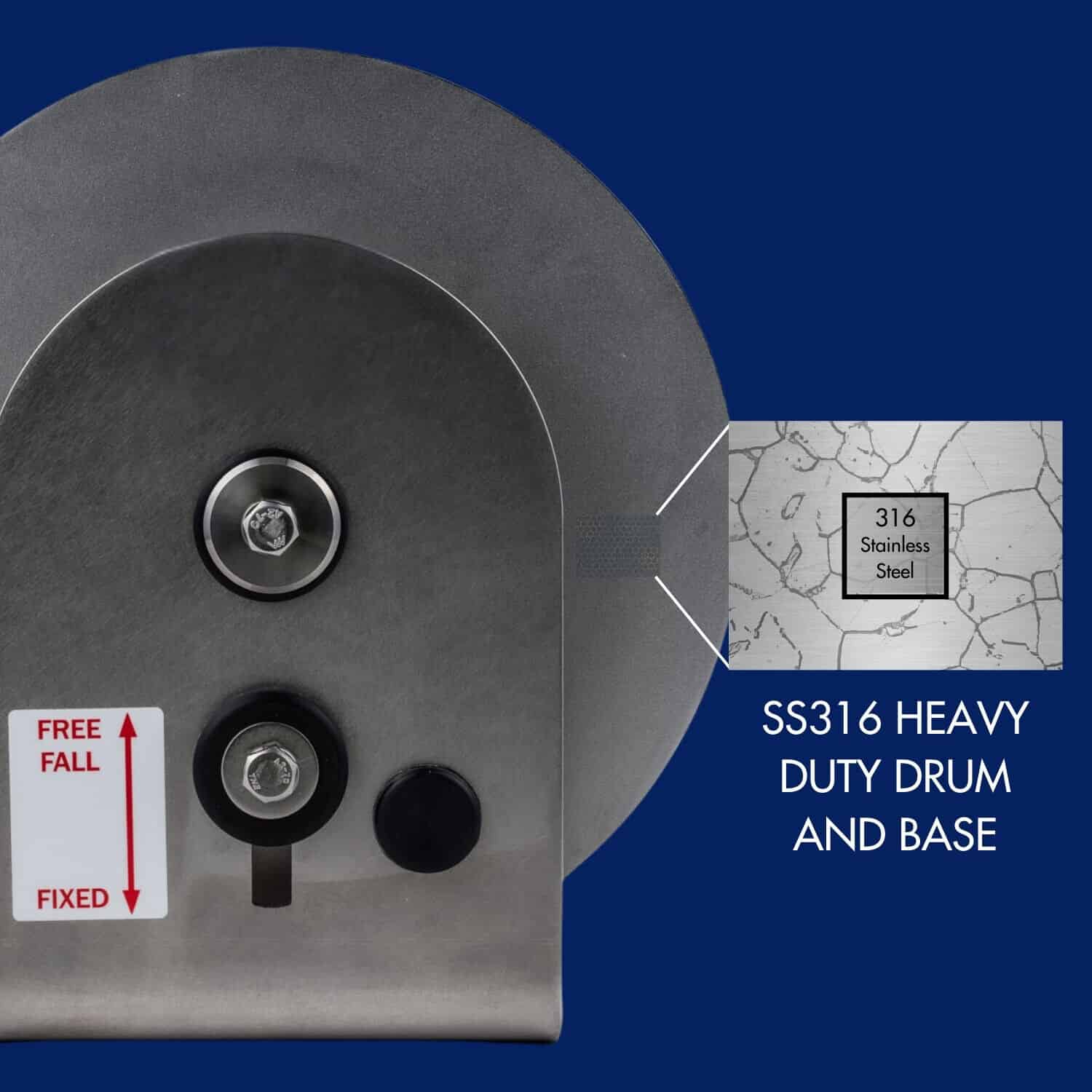 DW06 SS316 Heavy Duty Drum and Base Feature