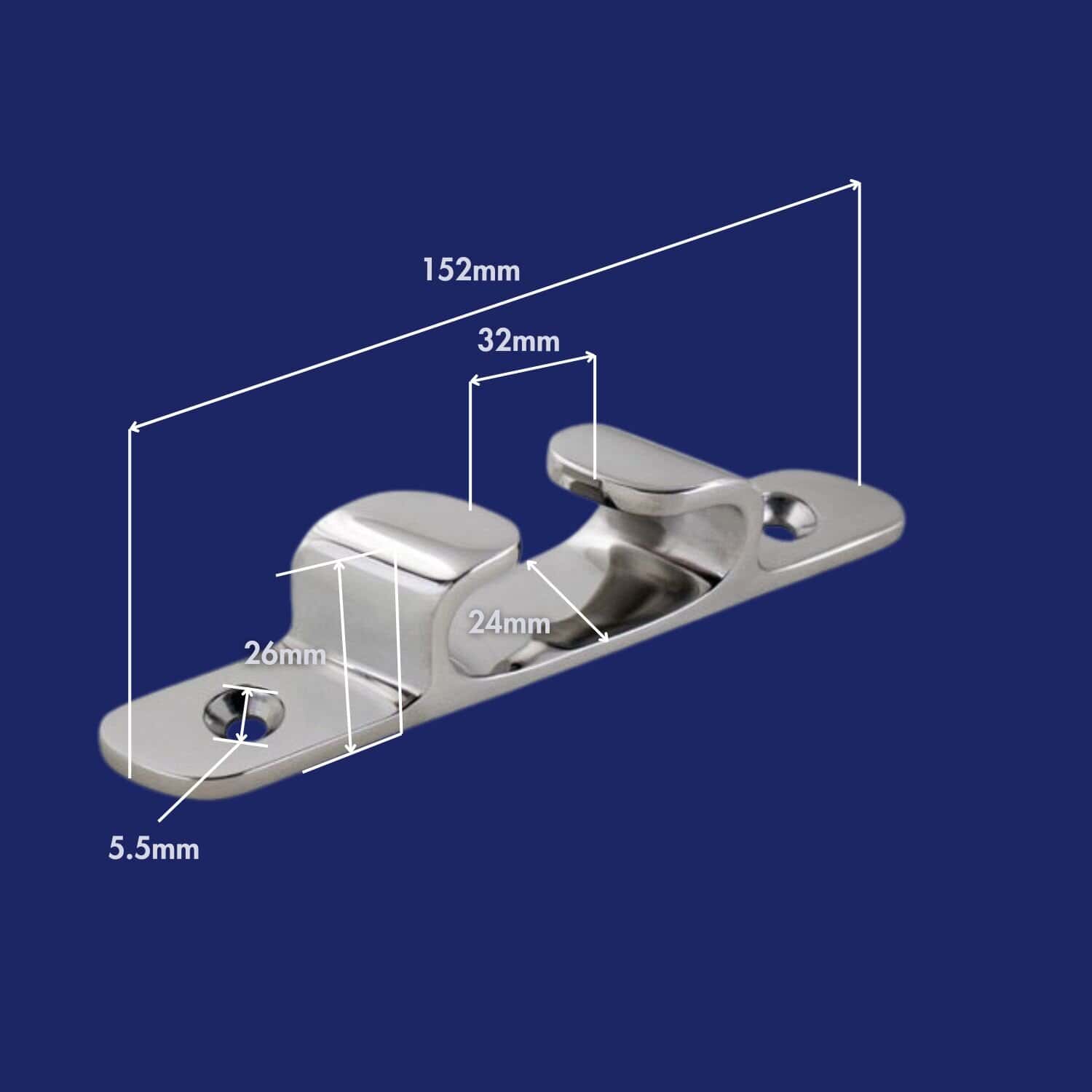 Angled Bow Chock Pair 6in