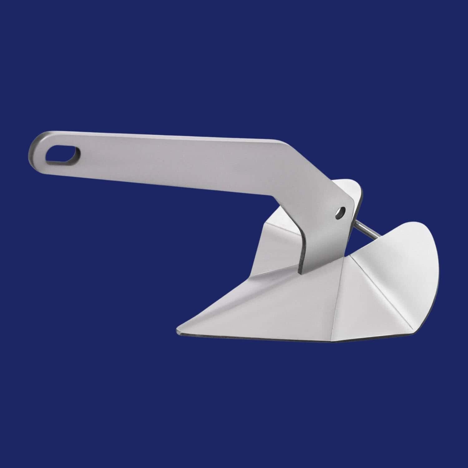 Stainless steel anchor shackle for marine windlasses and anchors.