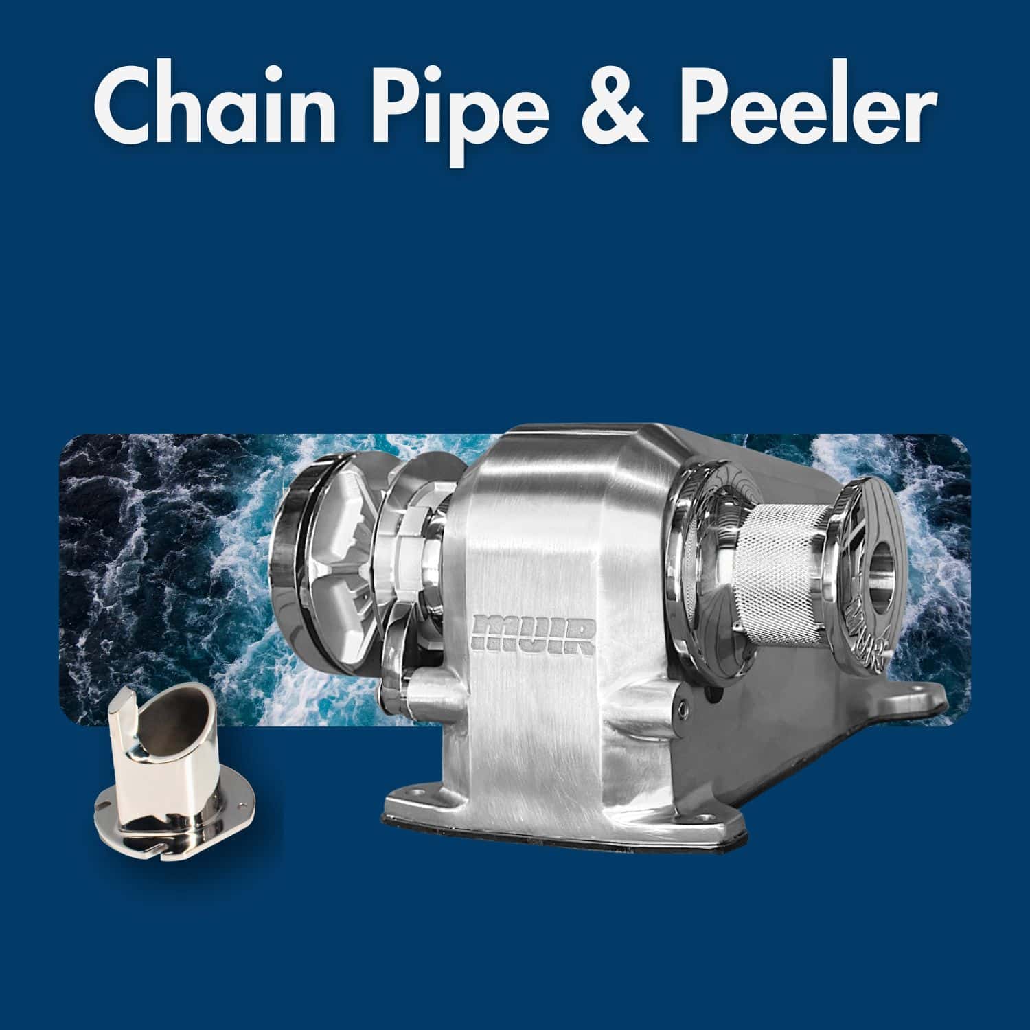 High-quality stainless steel chain pipe and peeler for marine windlasses. Durable and corrosion-resi.