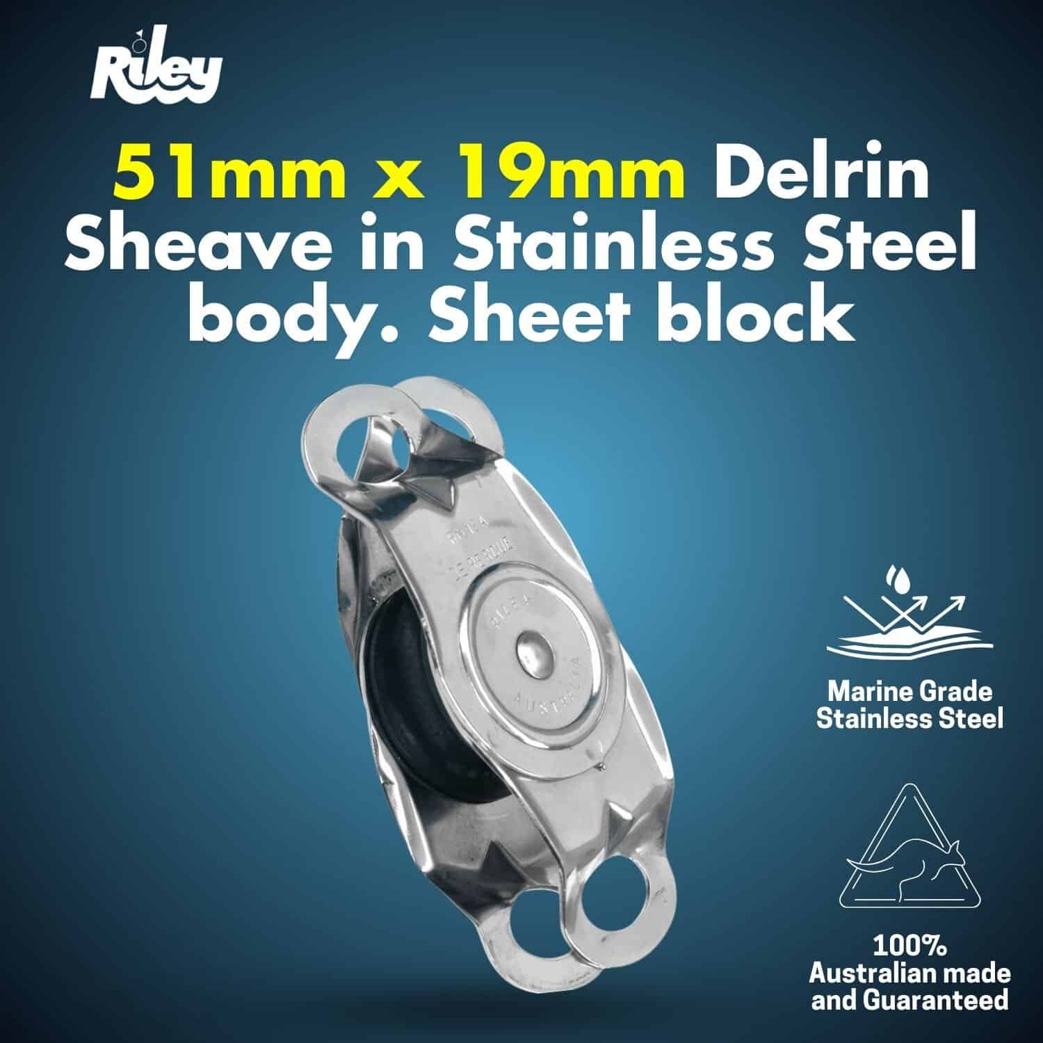 Riley 51mm Delrin Sheave Sheet Block
