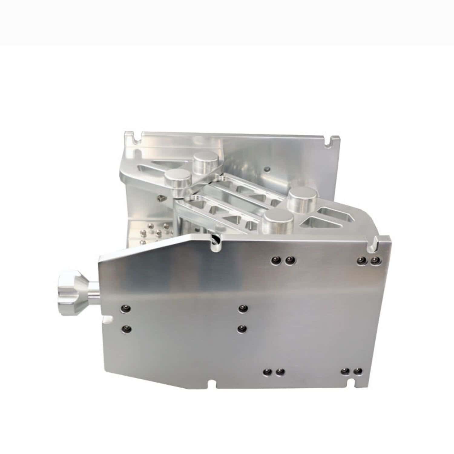 Aluminium shock mitigation boat seat base for adjustable suspension systems. Durable marine-grade co.