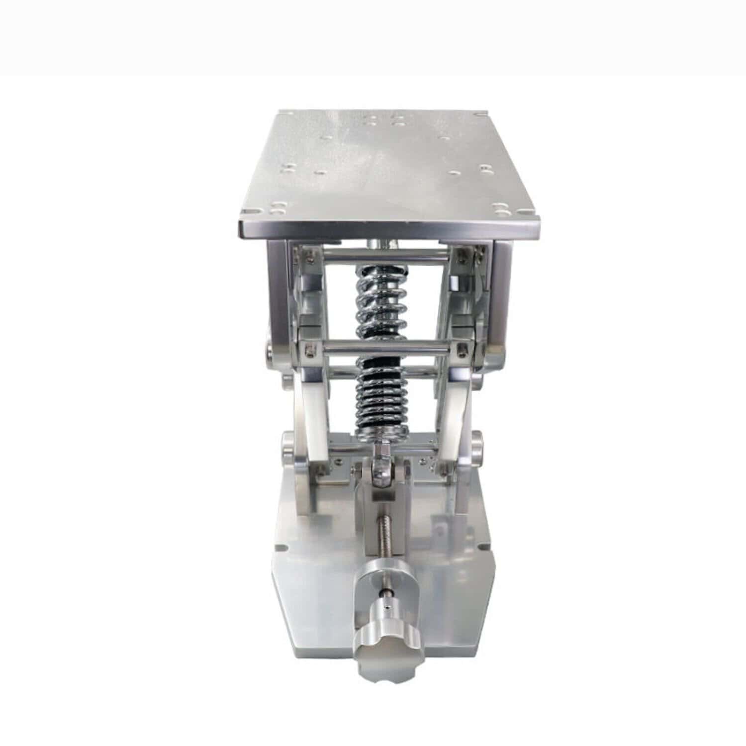 Aluminum boat seat suspension base with shock mitigation for smooth ride.