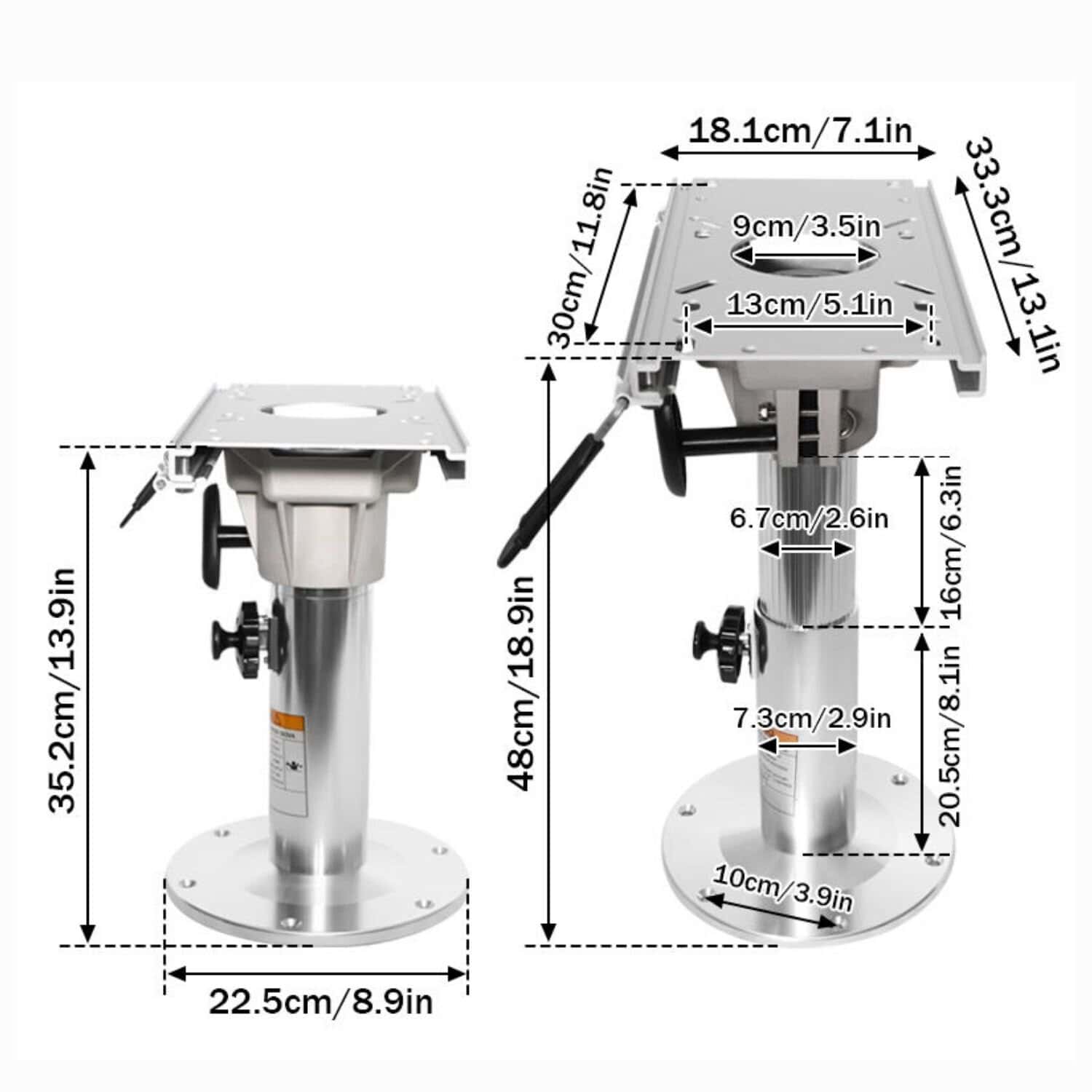 Shock Mitigation Boat Seat Base for Marine Comfort.