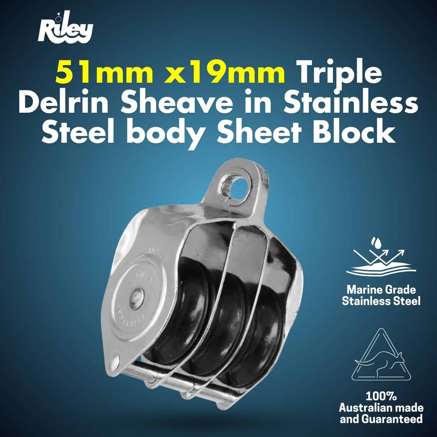 Riley 51mm Triple Delrin Sheave