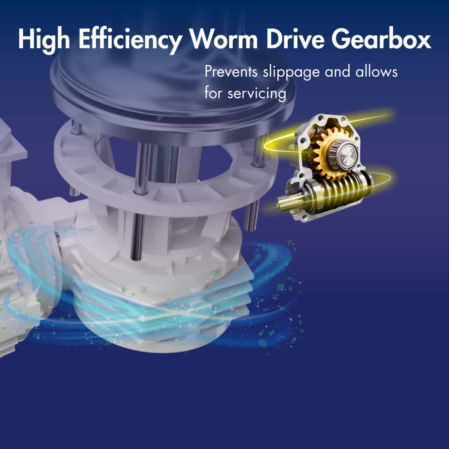 Worm drive gearbox for marine windlasses, durable and reliable.