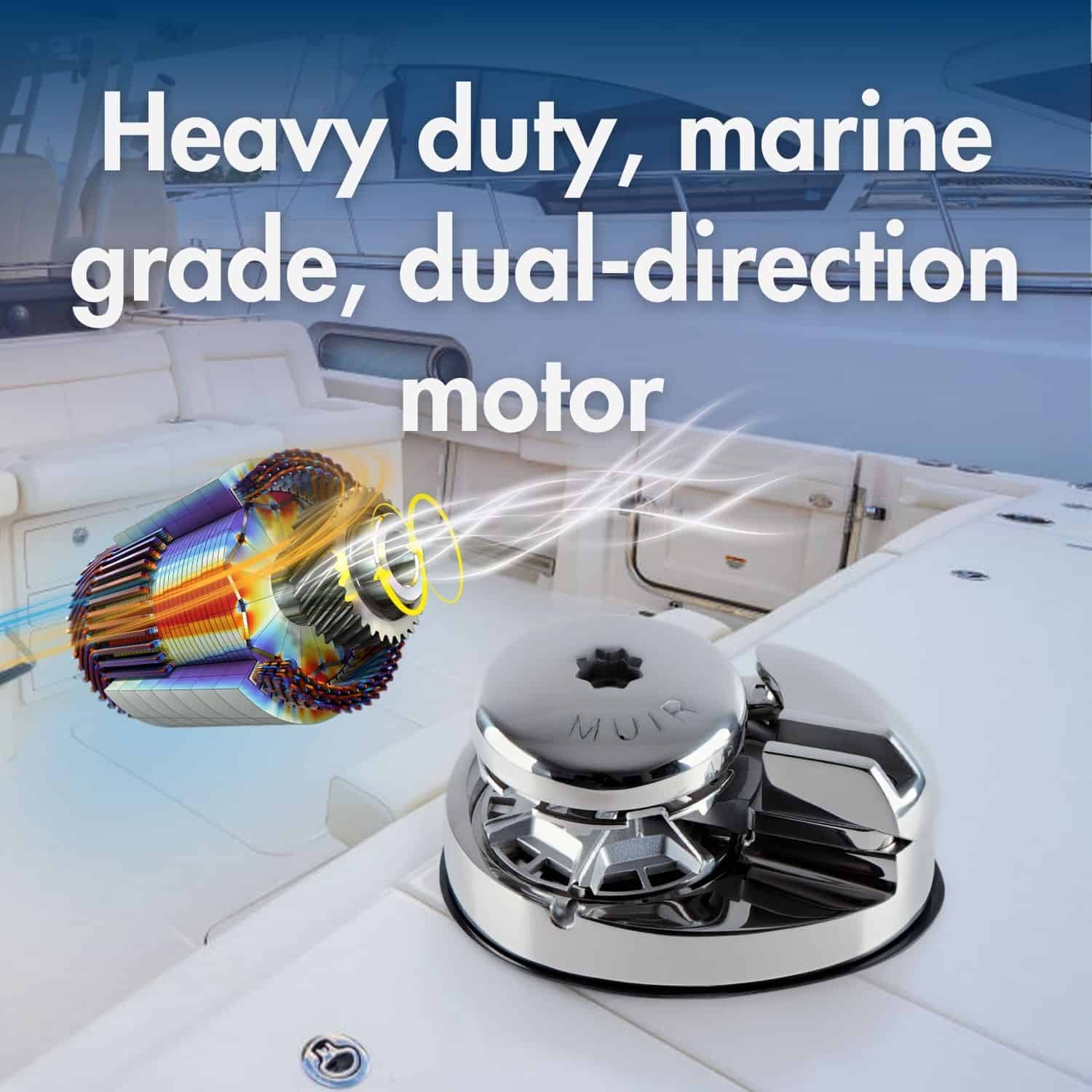Heavy duty marine windlass motor for reliable anchor handling. Suitable for boats requiring durable,.
