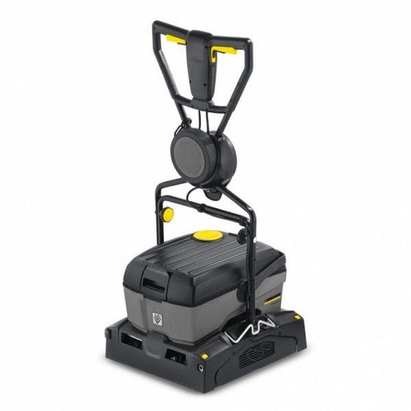 Powerful floor scrubber for industrial cleaning tasks.