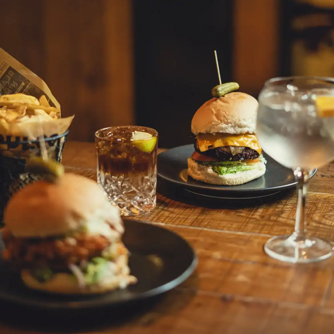 Delicious burgers and drinks at Belushi's during the World Cup.