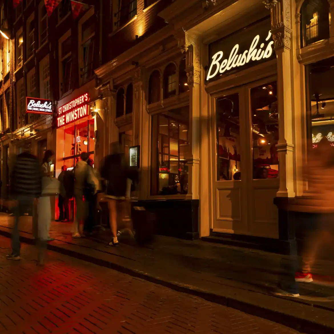 Belushi's pub in Amsterdam decorated for the World Cup event.