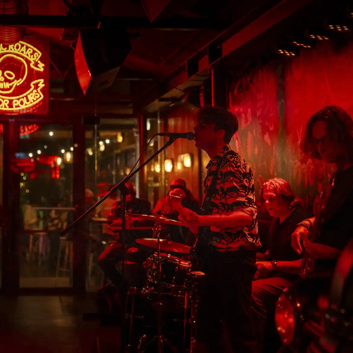 Live band performing at Belushi's during the World Cup event in Amsterdam.