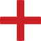 Red cross symbol representing Belushi's World Cup event in London.