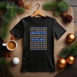 All I Want For Christmas – World Cup Scotland Christmas T-Shirt